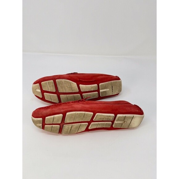 Cole Haan Mens Loafer Red Leather Driver Slip On Tasseled Penny Driving US 7 B - Picture 6 of 10